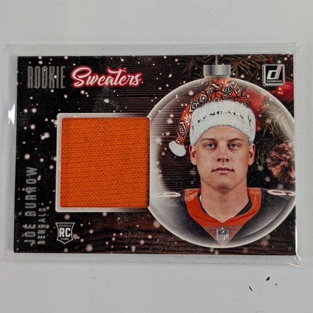 2020 Panini Donruss Joe Burrow Rookie Sweaters RC #SW-JB Bengals Patch Holiday